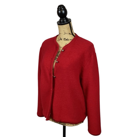 Sag Harbor Wool Jacket Womens Medium Button Up Red - Picture 5 of 8